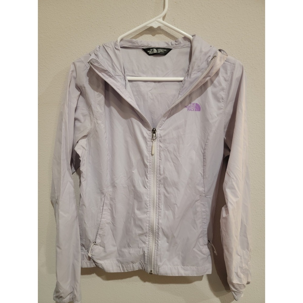 The North Face Womens Purple Lightweight Hooded Full Zip Jacket Windbreaker Sz S